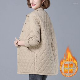 Women's Trench Coats Mid-length Korean-Style Cotton-Padded Jacket Women's 2022 Quilted Thickened Loose Warm Shirt Female W68