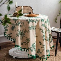Table Cloth Cotton And Linen Printed Tablecloth Nightstand TV Cabinet Coffee Cover Literary Retro Christmas Home Decor Mat