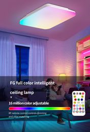 LED Square Ceiling Light RBGCW 24W Recessed with Remote Control Dimmable for Home Living Room Bedroom Party