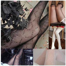 Summer Women Sexy Stockings Trendy Lady Socks Hosiery High Waist Tights Thigh Pantyhose Letter Print Underwear 452
