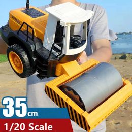 Electric RC Car Double E 1 20 E522 Big RC Truck Tractor Road Roller 2.4G Remote Control Car Single Vibrate Engineer Vehicle Model Toys for boy T221214