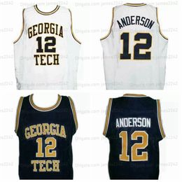 Custom #12 Kenny Anderson Georgia Tech College Retro Classic Basketball Jersey Men's All Ed Any Name Number S-4xl