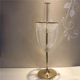 Party Decoration Luxury Tall Crystal Wedding Centrepiece Cake Stand Flower Chandelier Pillar