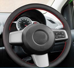 Car Steering Wheel Cover Non-Slip Original Steering Wheel Braid Car Accessories For Mazda 2 2008 2009 2010 2011 2012 2013 2014