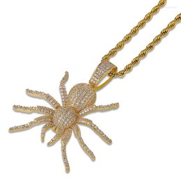 Pendant Necklaces The Spider Necklace With Crystal Micro Pave Cubic Zirconia Stones For Men Women Gift Bling Rock