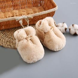 First Walkers 2022 Winter Plush Toddler Baby Shoes Thick Warm Girl Born An-slip Boys Floor 0-24M