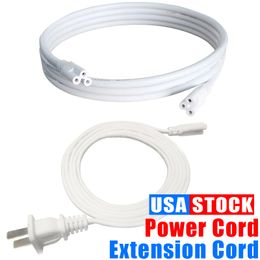 T8 Extension Cord Holder T5 LED Tube Wire wire connector For Shop Light Power Cable With US Plug 1FT 2FT 3.3FT 4FT 5FT 6FT 6.6Feet 100 Pack Crestech