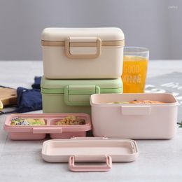 Dinnerware Sets Bamboo Fibre Portable Bento Box Leak-Proof Heating For Student School Microwave Container Breakfast Lunch Boxes