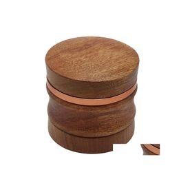 Accessories Wooden Herb Grinder For Smoking Tobacco Crusher Dia 60Mm 4 Layers Wy1284 Drop Delivery Home Garden Household Sundries Otr9V