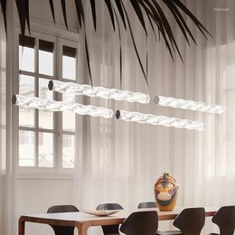 Pendant Lamps Modern Minimalist Office Front Desk Dining Room Chandelier Italian Design Creative Living Bedroom Strip Lamp