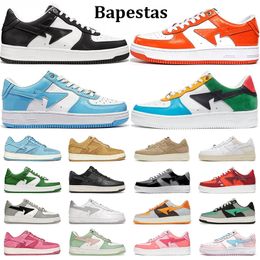 Bapestas Sk8 Sta Rahat Ayakkabılar Erkek Kadın Tasarımcı Bapesta Siyah Beyaz UNC Tokyo Mavi Süet Yelken Pastel Yeşil Erkek Eğitmenler Açık Sneakers