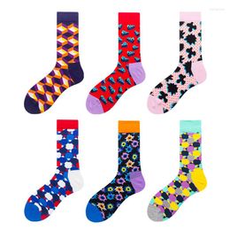 Men's Socks Food Men Cotton Cheese Puzzle Cool Creative Happy Funny Comfortable Soft Adult Casual Crew Autumn Winter