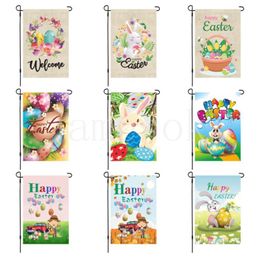 Easter Courtyard decoration Banner Flags Painted Egg and Rabbit Pattern Garden Flag 40 Colour Festival-flag DE933