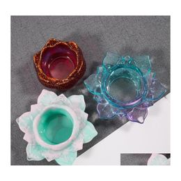 Craft Tools Candlestick Lotus Storage Box Diy Mod White Crystal Epoxy Resin Flower Shape Sile Molds 10 5Jx J2 Drop Delivery Home Gar Otaok