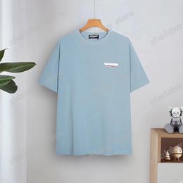 xinxinbuy Men designer Tee t shirt Paris sea Wave Print London short sleeve cotton women blue white black grey XS-L