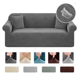 Chair Covers 1/2/3/4 Seat Waterproof Jacquard Fabric Sofa Cushion Cover Solid Colours Big Elasticity For Living Room