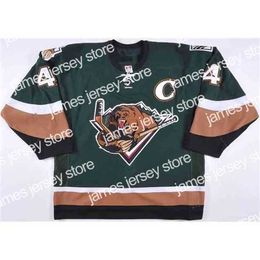 College Hockey Wears Nik1 2006-07 #4 Ed Campbell Utah Grizzlies Game MEN'S Hockey Jersey Embroidery Stitched Customize any number and name