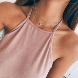 Choker Trendy Chokers For Women Golden Silver Color Double Layer Fashion Necklace Gift Friend Heart Neck Jewelry Drop