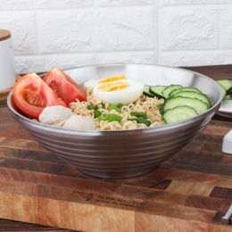 Bowls 304 Stainless Steel Ramen Bowl Cold Noodle Large Soup Household Commercial Hat Kitchen Tableware