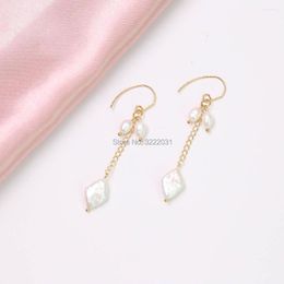 Dangle Earrings Elegant Small Rice Pearls For Women Birthday Jewelry Holiday Summer Costume Drop Hook Earring With Natural Pearl