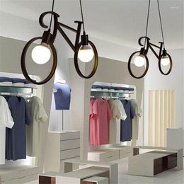 Pendant Lamps Creative Retro Bicycle Iron Simple Chandelier Living Room Restaurant Bar Industrial Kitchen