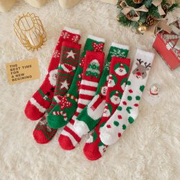 japanese coral stockings childrens long tube christmas stockings thickened in winter to keep warm