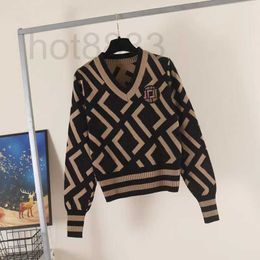 Women's Sweaters Designer Winter Fall Brand double F Letter Pattern Cardigan Sweater Coat Wool Blended Woman Knitwear Ladies Knitted Top 0N1K