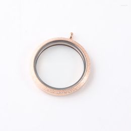 Pendant Necklaces Stainless Steel Waterproof Locket 20mm 25mm 30mm 34mm 38mm Twist Rosegold Plain Floating For Diy Jewelry Making