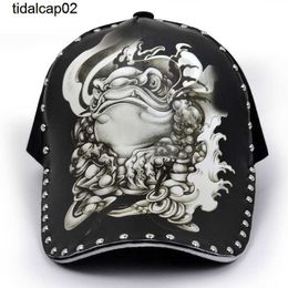 Hat male tattoo illustration baseball cap Golden Toad black and white hip hop street fashion personality new style hats