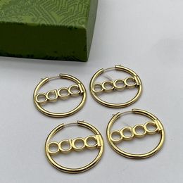 Fashion Designer Hoop Earrings Classic Letter gold and silver Big Circle Simple Earrings Initial Womens Ladies Jewellery Earring for women