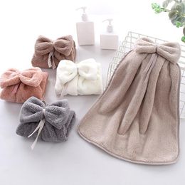 Towel Hand Cute Bowknot Hanging Toilet Kitchen Soft Absorbent And Convenient Five Colours Available