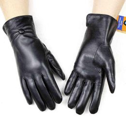 five fingers gloves Winter Thickened Warmth Touch Screen Sheepskin Gloves Female