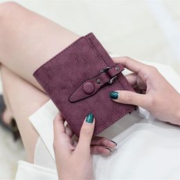 Womens Wallet Candy Colour Bifold Mini Vintage Card Holder Compact Wallets Case for women245v