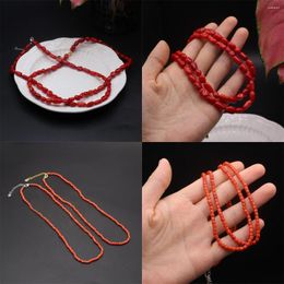 Chains Women Irregular Shape Natural Red Coral Beaded Necklace Reiki Energy Jewellery For DIY Making Bracelet Craft Gift 1 PC