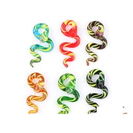 Pendant Necklaces Wholesale 6Pcs Handmade Murano Lampwork Glass Mix Color Snake Fit Necklace Jewelry Gift Drop Delivery Pendants Dhkz9