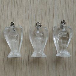 Pendant Necklaces Wholesale 3pcs/lot 2022 Fashion Good Quality Natural Crystal Carved Angel Pendants Charms For Jewelry Making