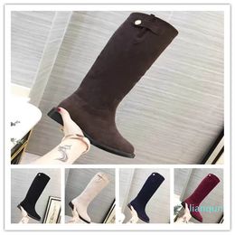 Designer Luxury Boots Suede Beige Leather PATTI PODIUM PLATFORM Splash Thick Rubber HIgh Top Heel Bootie