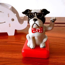 Interior Decorations 1pcs Car accessories Ornament lovely Solar Powered Shaking Swing Head Dog cute car Dog Doll Automobile Decoration Dashboard Toy T221215