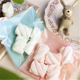 Gift Wrap 100 Pcs Blue Pink Green OPP Self Adhesive Cookie Packaging Bag Wedding Candy Decoration 10 10cm & 7 7cm