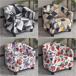 Chair Covers Elastic Geometric Tub Sofa Cover Relax Stretch Spandex Single Club Couch Slipcovers For Living Room Armchair Protector