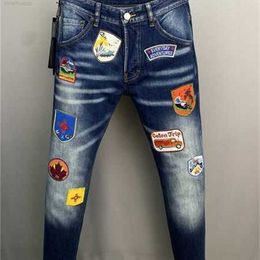 Men's Jeans 2023 New Fw 23ss Luxury Brand Designer D2 Men Denim Dsquare Embroidery Pants Fashion Holes Trousers Mens Clothing Us Size 28-38
