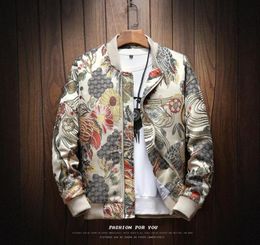 Bannaji New Mens Jacke Stickerei Herumn Frühling Männer Baseballjacken Freier Mode Hip Hop Street Outwear Floral Coat male4346052