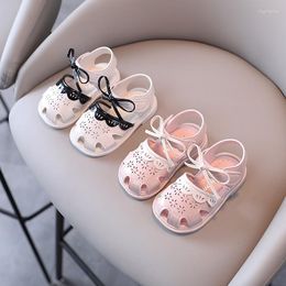 First Walkers Baby Girl Toddler Shoes 2022 Summer Closed Toe Infant Sandals Bowknot Soft Bottom Breathable Flower Beach