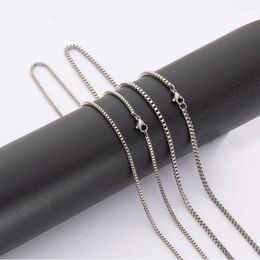 Chains 1 Pcs 2mm/2.4mm Stainless Steel Box Chain Square Chequered Necklace Jewellery Making Neck Daily Collocation