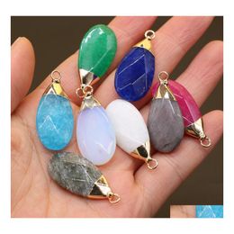 Arts And Crafts Delicate Faceted Water Drop Stone Chakra Charms Teardrop Shape Pendant Rose Quartz Healing Reiki Crystal Finding Diy Dhctr