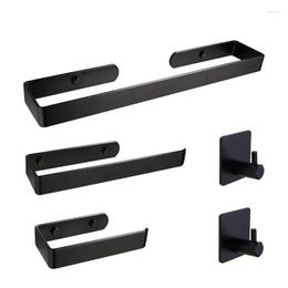 Bath Accessory Set Aluminium Towel Toilet Paper Holder Rack Kitchen Hand Bar Punch Free & Screws Mount Storage Shelf Bathroom Accessories