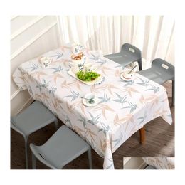 Table Cloth Household Waterproof Oil Proof Tablecloth Lemon Stberry Maple Leaves Pattern Wash Pvc Rec Cartoon Linen 4 6Bs Drop Deliv Otzho