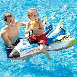 Life Vest Buoy Baby Swimming Ring Inflatable Aeroplane Pool Float Boat with Handle Automatic Pumping Water Gun Fun Beach Pool Toy for Boys Girls T221214