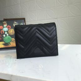 Luxury designer Marmont Wallet Case Top Quality Fashion Women Coin Purse Pouch Quilted Leather Mini Short Wallets Main Credit Card251M