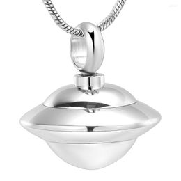 Pendant Necklaces IJD10065 Stainless Steel UFO Shaped Cremation Locket Necklace For Women Men Keepsake Memorial Urn Jewellery